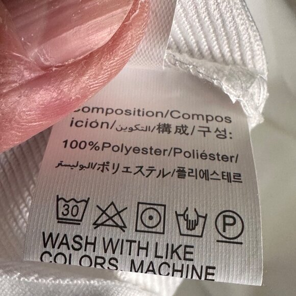 White Cropped Hoodie Long Sleeve Pullover Lightweight Design For Women L - Picture 6 of 6